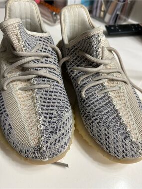 Yeezy Boost 350 V2 Cream/Blue Knit Sneakers